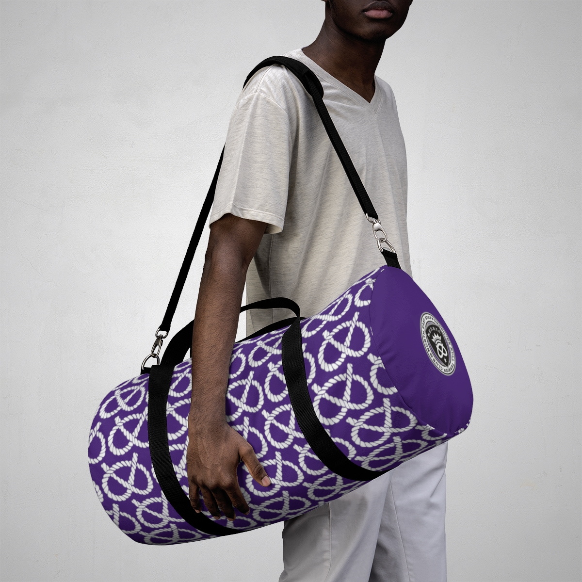 NESBTC Logo & Knot Purple Duffel Bag