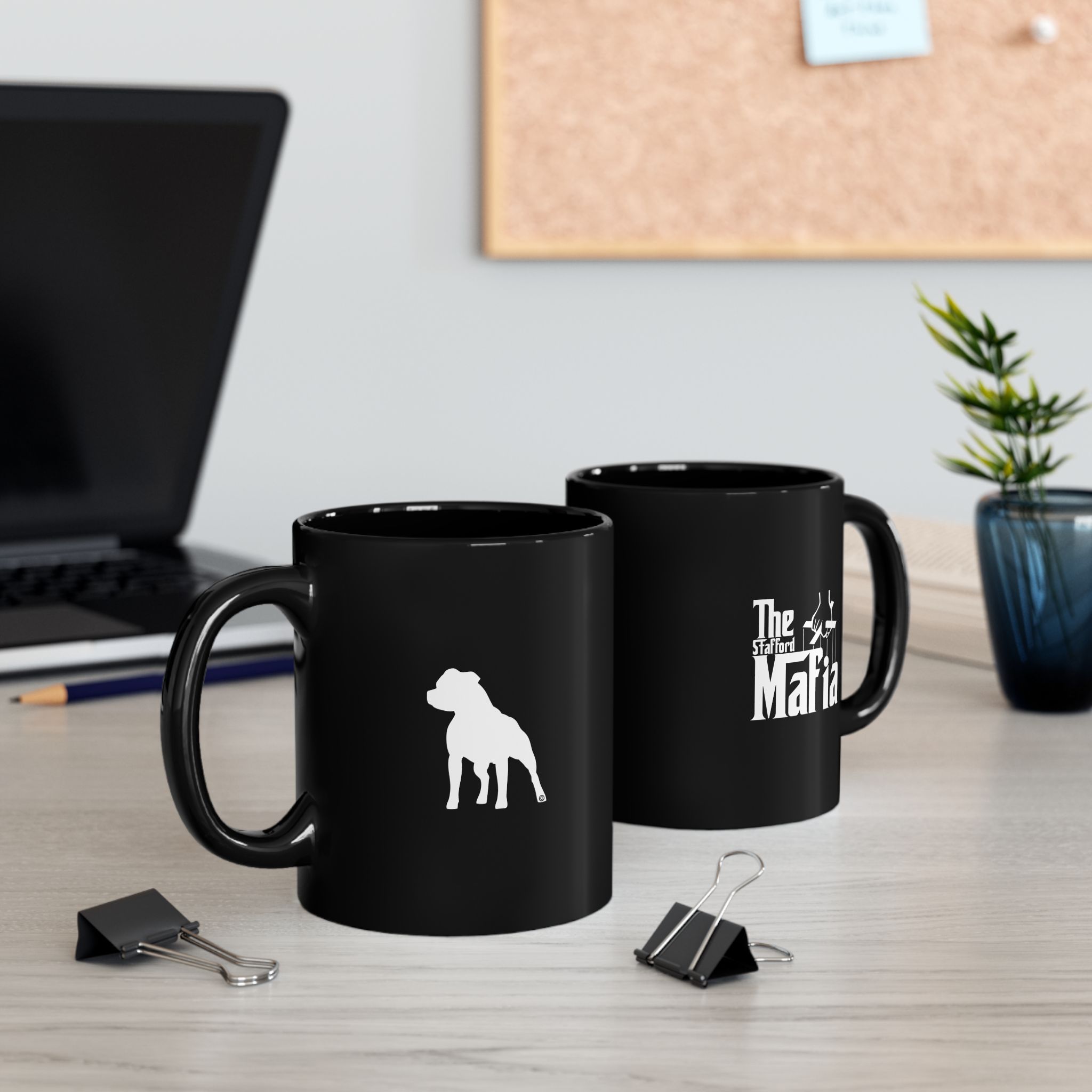 The Stafford Mafia Black Coffee Mug